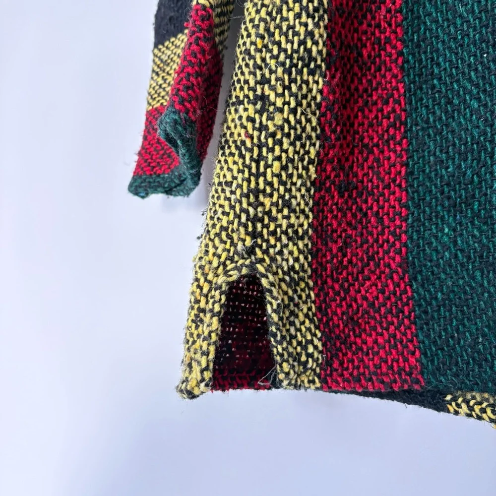 Baja Hoodie Drug Rug Mexican Blanket Pullover Kangaroo Pocket Size M Poncho - Picture 5 of 9